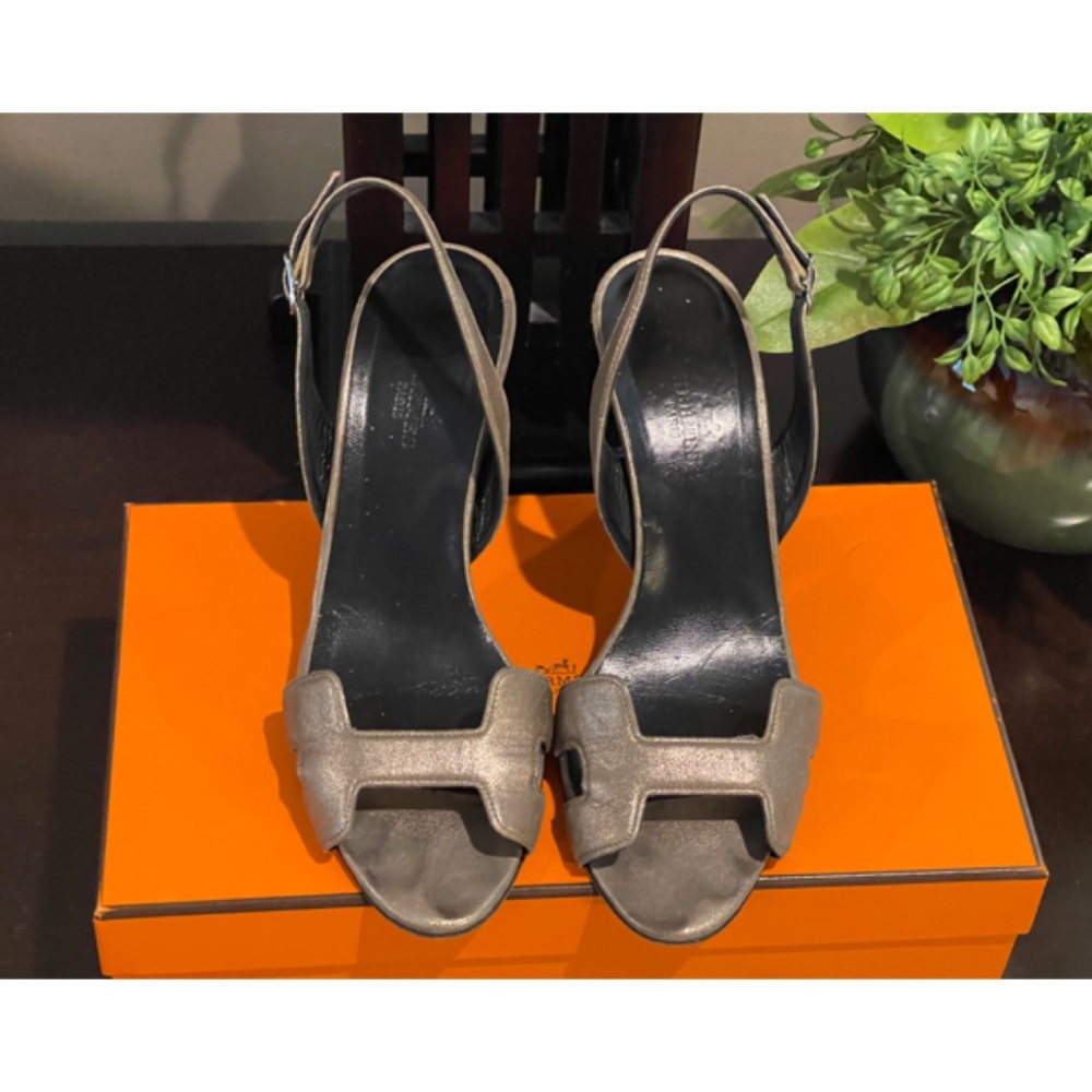 ✨Iconic Hermes Constance H Logo Slingback Sandals Heels Shoes